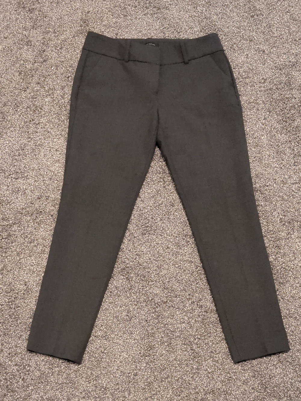 Ann Taylor women's gray slim straight mid rise dress pants trousers